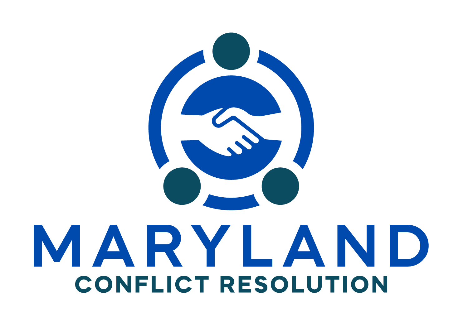 Maryland Conflict Resolution logo displayed in blue and white.